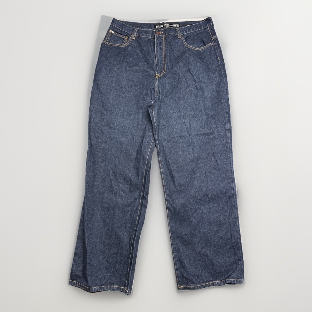 Ecko Unltd Denim Foundry Baggy 5-Pocket Dark Wash Denim Jeans 36x32 High Rise